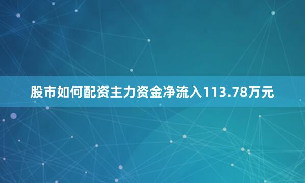 股市如何配资主力资金净流入113.78万元